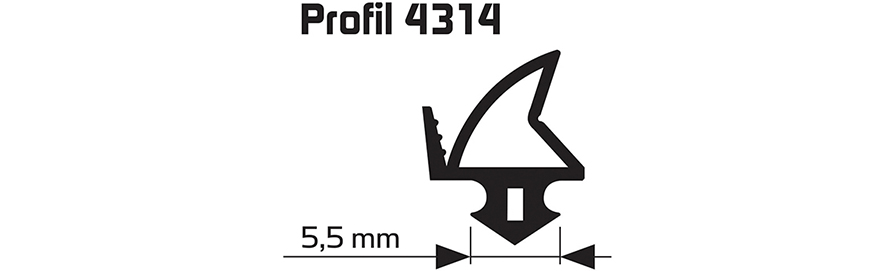 Renov.-Dichtung sw Profil25m, 4289 f. KF-Fenster u.Türen Silikon