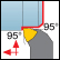 Außen 80° Trigon 95° Einstellwinkel