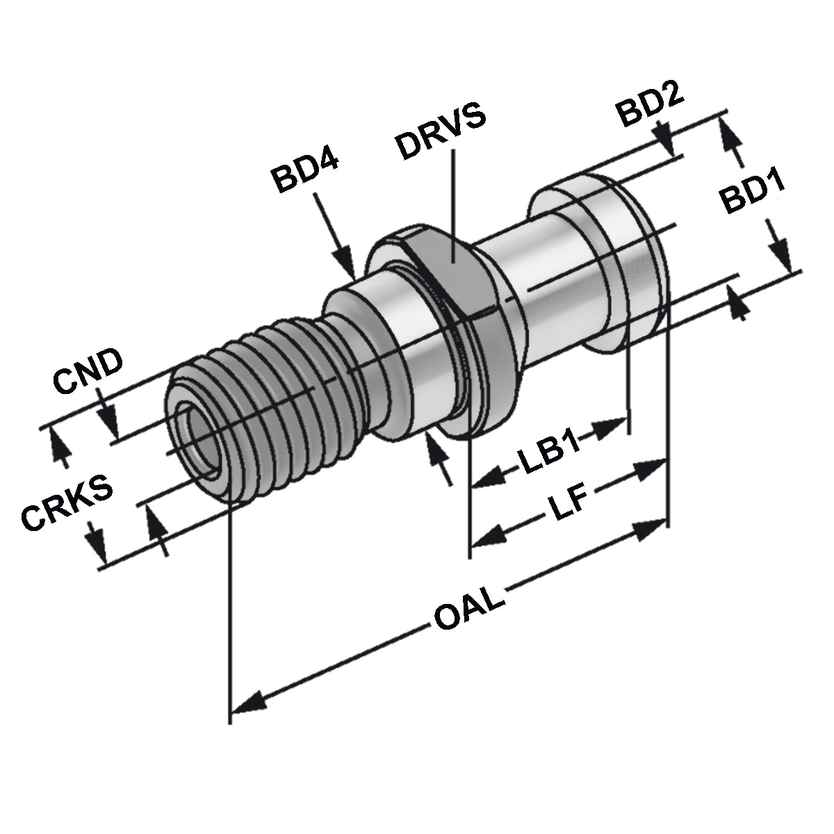 Anzugsbolzen M16 DIN 69872 A mit Durchgangsbohrung, inkl. O-Ring