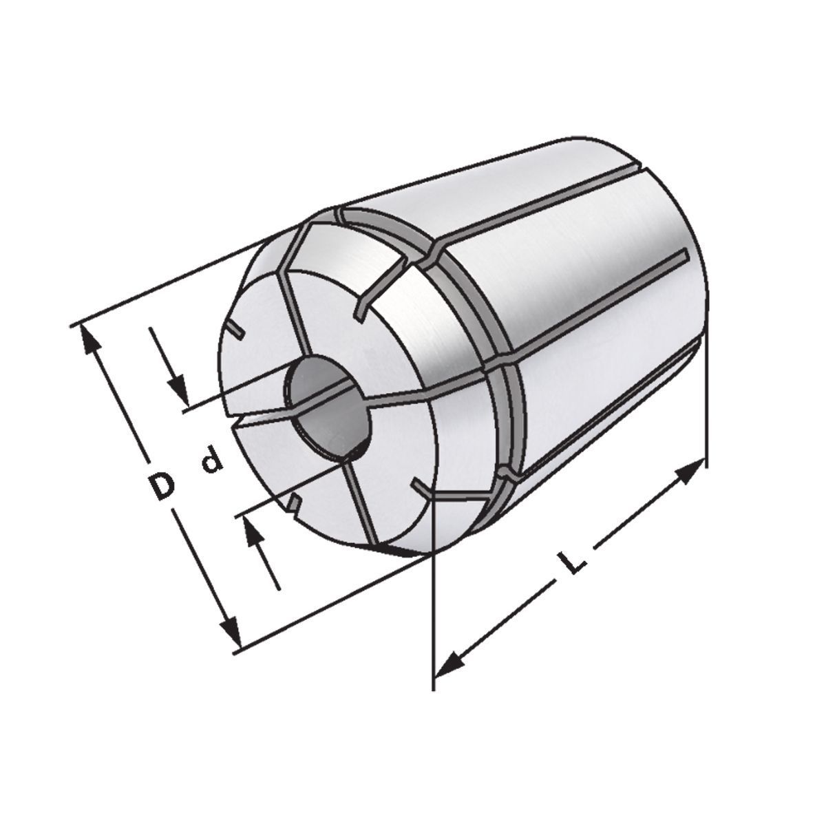 Spannzangen 472G/ER40 | 10 × 8 mit Innenvierkant DIN 6499 A (ISO 15488 A) | mit Innenvierkant für Gewindebohrer