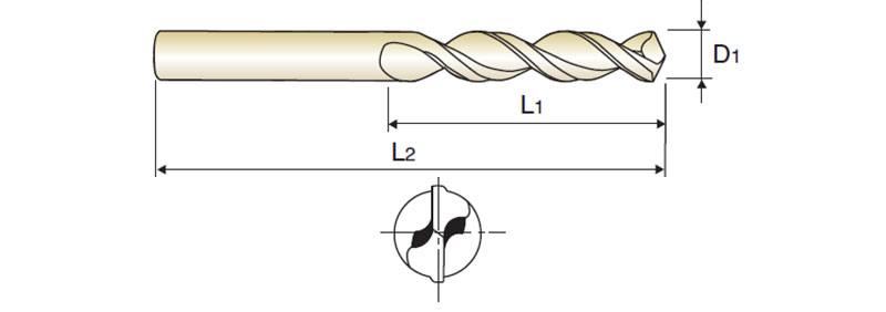 HSS-E SPIBO für TIEFLOCH m. ZYLINDERSCHAFT,DIN 338 2.8X33X61