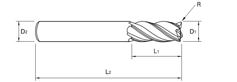 V7 PLUS 4 Schneiden, Kurz, Eckenradius  3(R0.5)X6X7X54, ohne Fläche