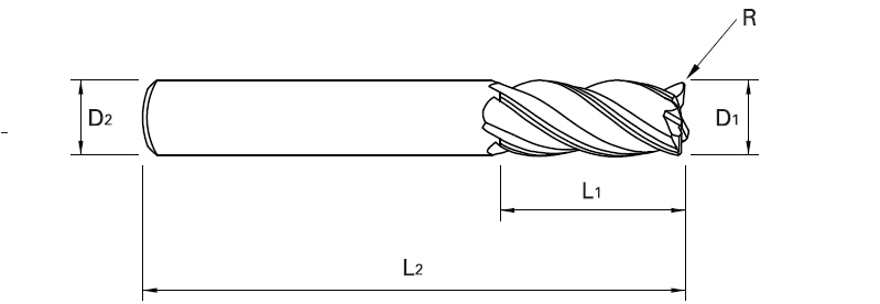 V7 PLUS 4 Schneiden, Lang, Eckenradius  10(R0.5)X10X22X72, ohne Fläche