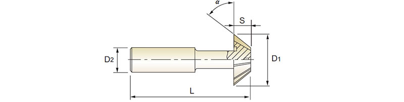 HSSE-Co5 A-WINKELFRÄSER, 45° UND 60°, DIN 1833 D 32X16X12.5X71X60°